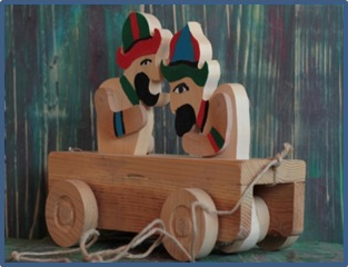 Karagöz Hacivat (Arabalı) ahşap oyuncak