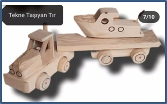 Tekne Taşıyan Tır ahşap oyuncak