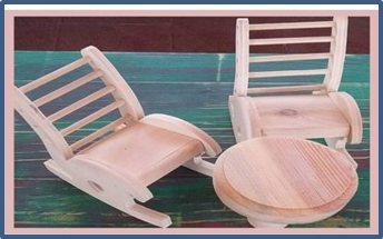 Sallanan Koltuklar ve Masası ahşap oyuncak